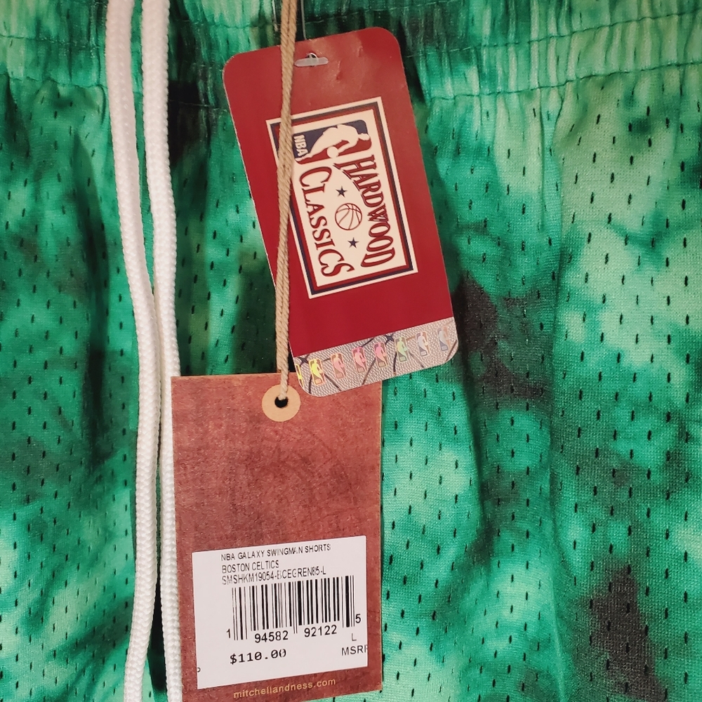 Mitchell & Ness Boston Celtics Shorts NBA Galaxy Swingman Green Multiple Sizes - Picture 7 of 16